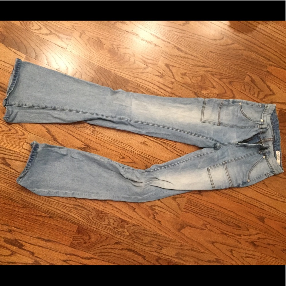 BLANK denim light wash flares